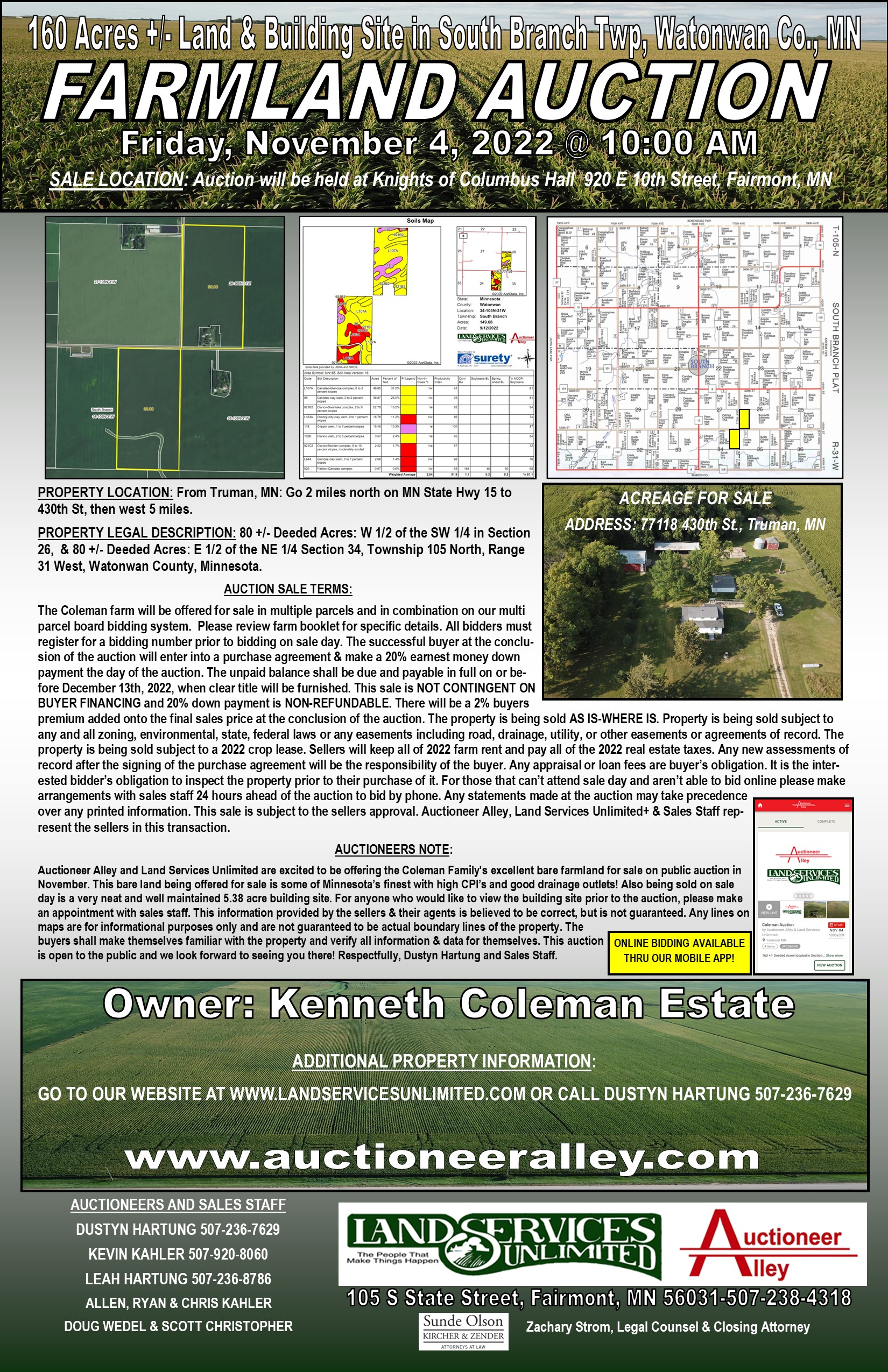 Auctions in Minnesota and Iowa Land Services Unlimited